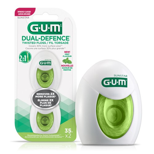 GUM Dual-Defense Twisted String Floss 2 x 35 m