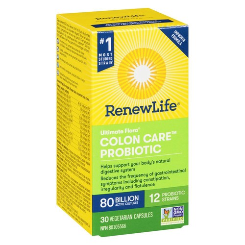 Renew Life Ultimate Flora Probiotics Colon Care Vegetarian Capsules 30 Count