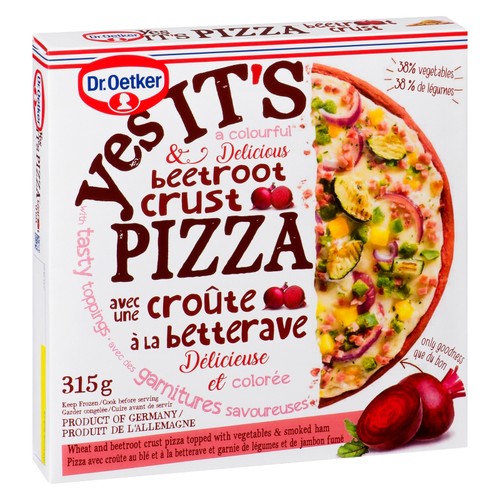Dr. Oetker Frozen Beetroot Crust Pizza Vegetables & Smoked Ham 315 g 