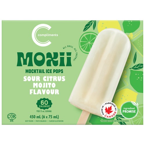 Compliments Moxii Mocktail Ice Pops Sour Citrus Mojito 6 x 75 ml