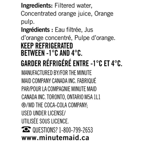 Minute Maid 100% From Concentrate With Added Pulp Orange Juice 1.75 L 