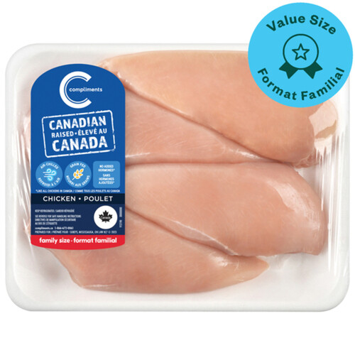 Compliments Chicken Breasts Boneless Skinless Value Pack 3 - 6 Pieces