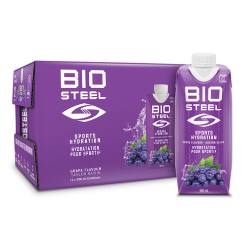 BioSteel Sports Drink Ready To Drink Grape 12 x 500 ml (bottles)