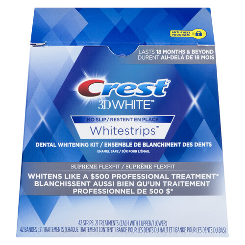 Crest 3D White Whitestrips Dental Whitening Kit Supreme Flexfit 21 EA