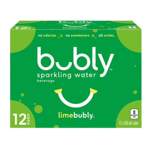 Bubly Sparkling Water Lime 12 x 355 ml (cans)