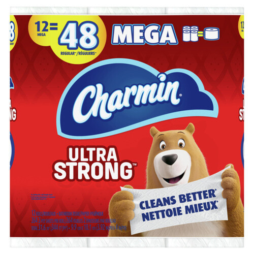 Charmin Toilet Paper Ultra Strong 2-Ply 12 Mega Rolls x 264 Sheets