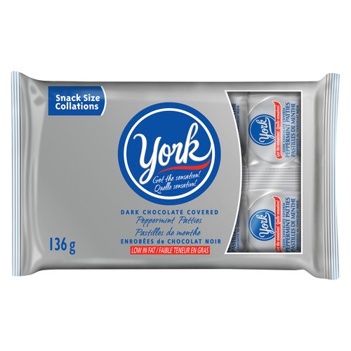 York Dark Chocolate Covered Peppermint Patties Snack Size 8 Pack 136 g
