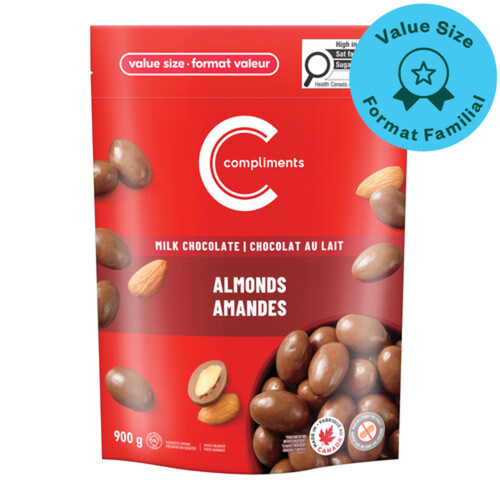 Compliments Almonds Covered Milk Chocolate 900 g