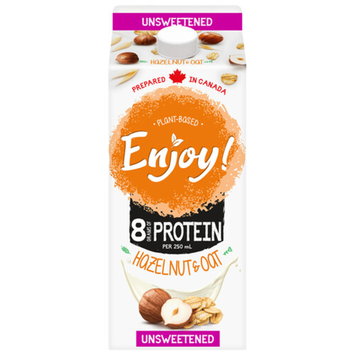 Enjoy! Unsweetened Plant-Based Original Beverage Hazelnut & Oat 1.75L