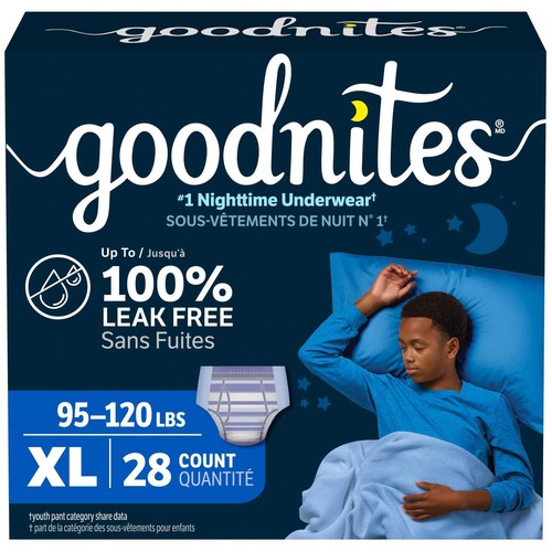 Goodnites Boys Nighttime Bedwetting Underwear S6 28 Count
