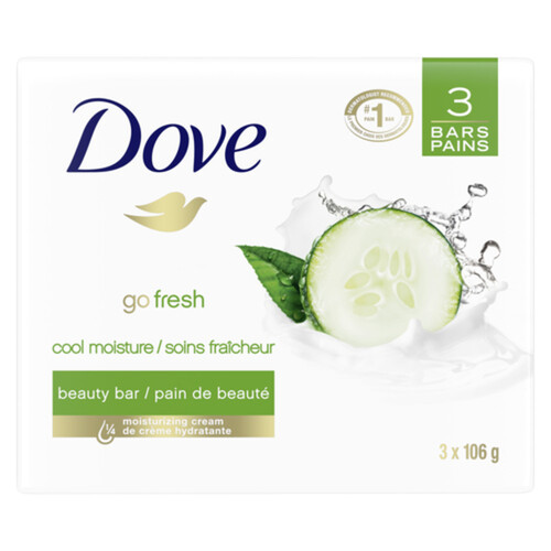 Dove Refreshing Beauty Bar Cucumber And green Tea For Revitalized Skin 106 g 3 ct