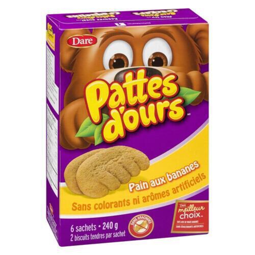 Dare Bear Paws Peanut-Free Cookies Banana Bread 240 g