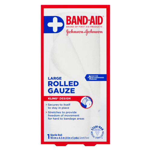 Johnson & Johnson Large Rolled Gauze Sterile Roll 10 cm x 4.5 m 1 EA