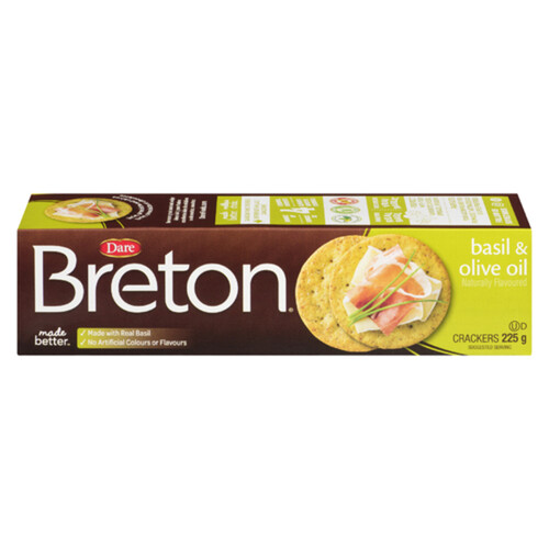 Dare Breton Crackers Basil & Olive Oil 225 g