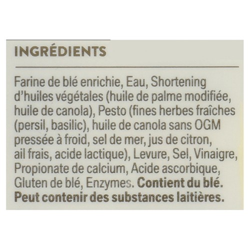 Aliments Pate 2000 Squared Pizza Dough Pesto 4 Pack 9-Inch 580 g