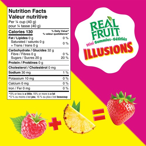 Dare Real Fruit Candy Illusions Sour Raspberry Pineapple 325 g