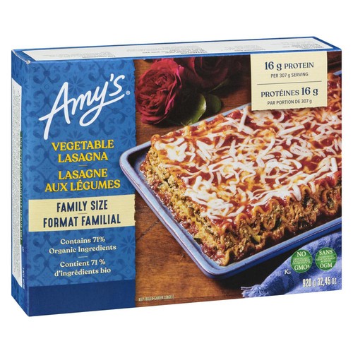 Amys Kitchen Vegetable Family Size Lasagna 920 g