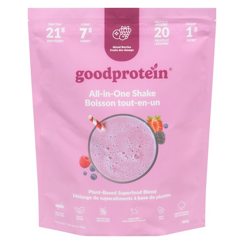 Good Protein Plant Based Superfood Blend All-In-One Shake Mixed Berries 880 g