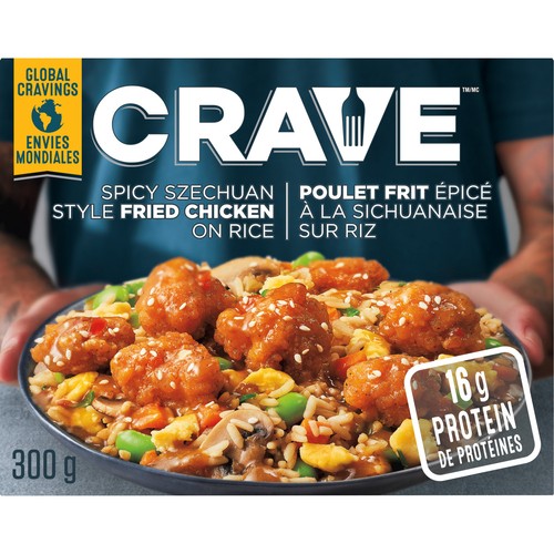Crave Frozen Spicy Szechuan Style Fried Chicken On Rice 300 g