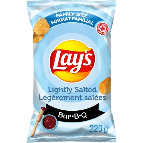 Lay's Potato Chips Lightly Salted Bar-B-Q Flavoured 220 g