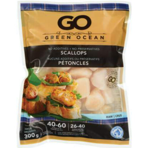 Go Green Ocean Frozen Bay Scallops Raw 300 g