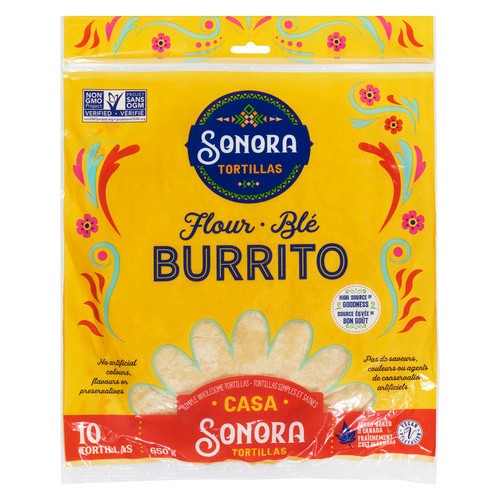 Sonora Tortillas Casa Flour Burrito 10 Tortillas 650 g