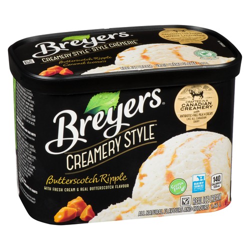 Breyers Gluten-Free Ice Cream Creamery Style Butterscotch Ripple 1.66 L