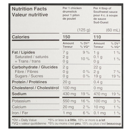 Pinty's Frozen Chicken Drumsticks Seasoned Southwest 950 g