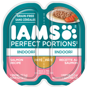 Iams Perfect Portions Adult Wet Cat Food Grain Free Salmon Pat 75