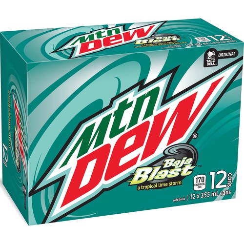 Mountain Dew Soft Drink Baja Blast 12 x 355 ml (cans)