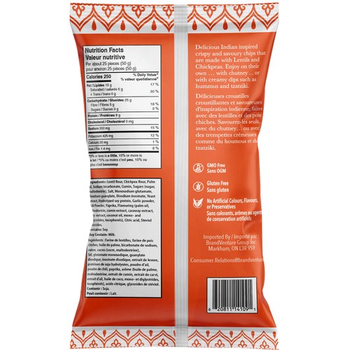 ChaCha's Snacks Poppadoms Crispy Indian Chips Tandoori Barbecue 114 g
