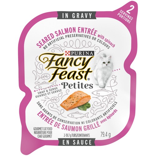 Fancy Feast Petites Wet Cat Food Seared Salmon Entre in Gravy 79.4 g