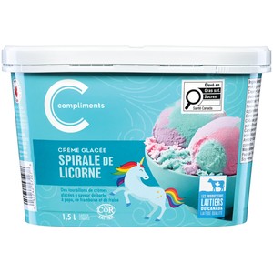 Compliments Crème glacée spirale de licorne 1.5 L