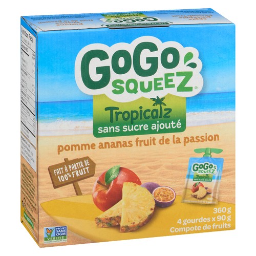Gogo Squeez Apple Sauce Tropic Apple Pineapple Passion Fruit 4 X 90 g