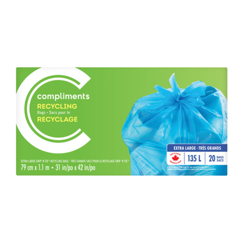 Compliments Recycling Bags Extra Large 135 L 20 Bags 