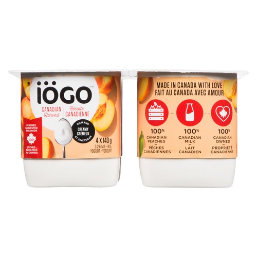 Iögo Canadian Harvest  3.2% Yogurt Peach 4 x 140 g