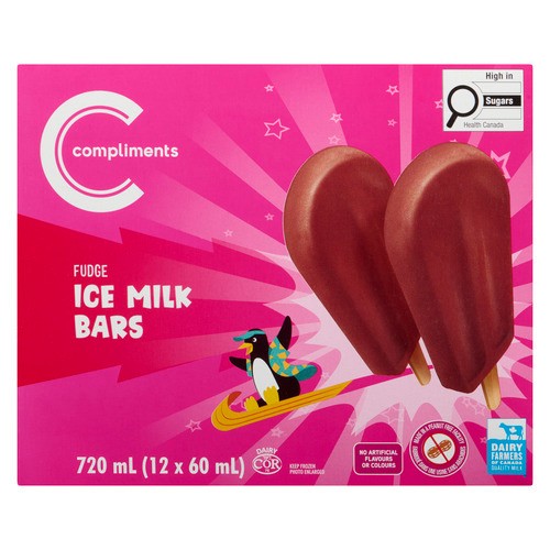 Compliments Ice Milk Bars Fudge 12 x 60 ml