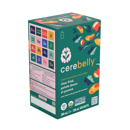 Cerebelly Canada Organic Baby Puree Kale Sweet Potato & Apple 384 ml