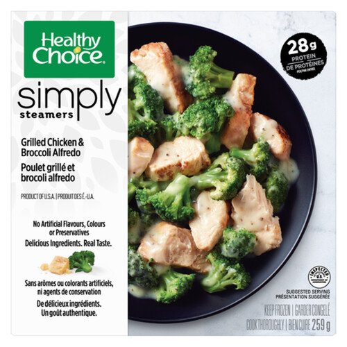 Healthy Choice Frozen Entrée Simply Steamers Grilled Chicken & Broccoli Alfredo 259 g