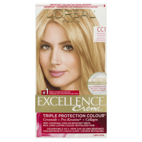 L'Oréal Hair Color Excellence Creme CC1 Soft Medium Ash Blonde 1 Box