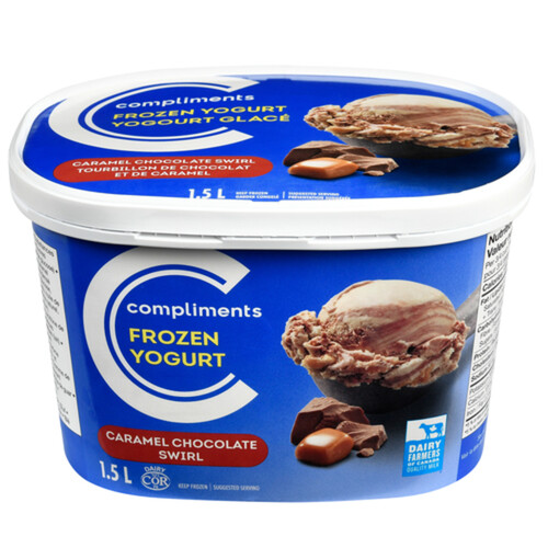 Compliments Frozen Yogurt Caramel Chocolate Swirl 1.5 L