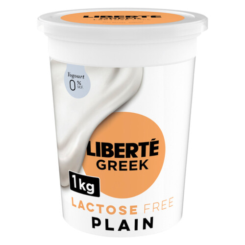 Liberté Greek Lactose-Free 0% Yogurt High Protein Plain 1 kg