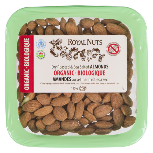 Royal Nuts Organic Almonds Salted 185 g