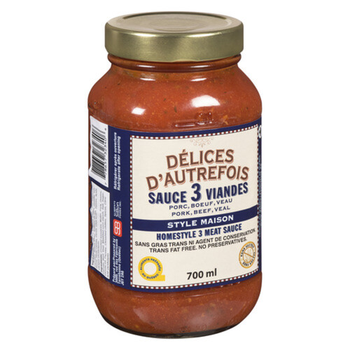 Délices D'Autrefois Pasta Sauce 3 Meats 700 ml