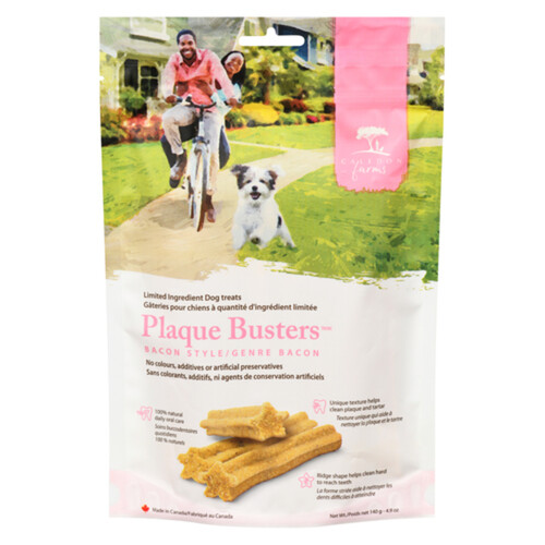 Caledon Farms All Natural Dog Treats Plaque Busters Bacon Style 140 g