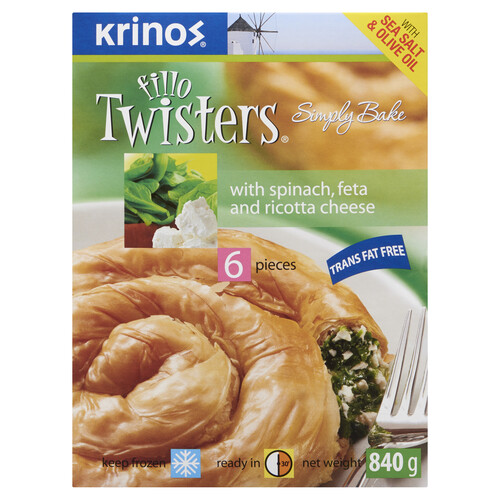 Krinos Fillo Twisters Spinach 840 g (frozen)