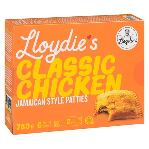 Lloydie's Frozen Jamaican Style Patties Classic Chicken 6 Pack 780 g