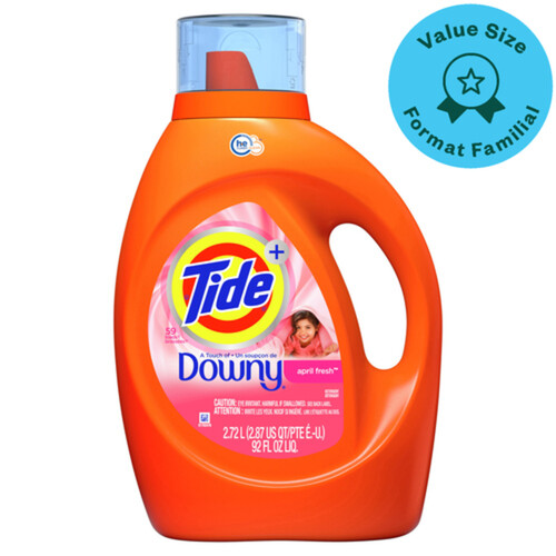 Tide Liquid Laundry Detergent A Touch Of Downy April Fresh 59 Loads Value Size 2.72 L