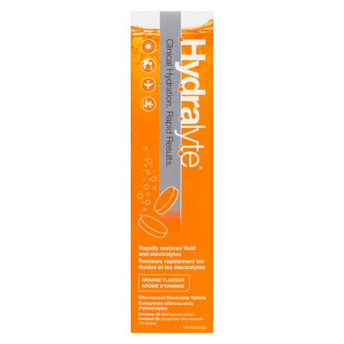 Hydralyte Effervescent Electrolyte Tablet Orange 20 EA