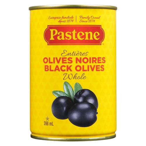Pastene Whole Olives Black 398 ml